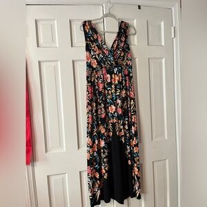 Floral V-neck/back Dress